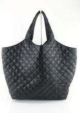 Load image into Gallery viewer, Saint Laurent Lambskin Quilted Maxi Icare Shopping Tote Black