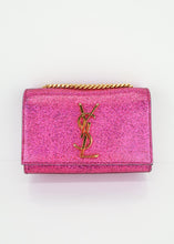 Load image into Gallery viewer, Saint Laurent Monogram Glitter Wallet on Chain Pink