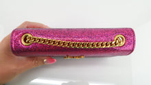 Load image into Gallery viewer, Saint Laurent Monogram Glitter Wallet on Chain Pink