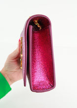 Load image into Gallery viewer, Saint Laurent Monogram Glitter Wallet on Chain Pink