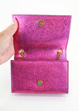 Load image into Gallery viewer, Saint Laurent Monogram Glitter Wallet on Chain Pink