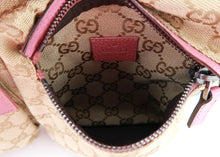 Load image into Gallery viewer, Gucci Monogram Web Double Pocket Belt BumBag Pink