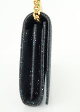 Load image into Gallery viewer, Saint Laurent Monogram Glitter Wallet on Chain Black