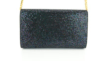 Load image into Gallery viewer, Saint Laurent Monogram Glitter Wallet on Chain Black