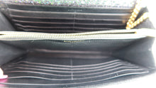 Load image into Gallery viewer, Saint Laurent Monogram Glitter Wallet on Chain Black