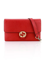 Load image into Gallery viewer, Gucci Calfskin Wallet on Chain Red