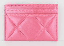 Load image into Gallery viewer, Chanel 19 Quilted Lambskin Card Holder Pink Metallic