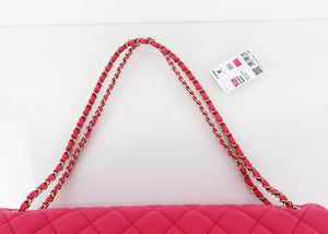 Chanel Caviar Quilted XXL Travel Flap Bag Dark Pink