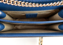 Load image into Gallery viewer, Gucci Calfskin Wallet on a Chain Blue