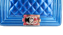 Load image into Gallery viewer, Chanel Quilted Patent Small Boy Flap Blue