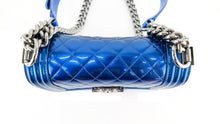 Load image into Gallery viewer, Chanel Quilted Patent Small Boy Flap Blue