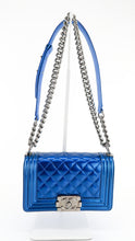 Load image into Gallery viewer, Chanel Quilted Patent Small Boy Flap Blue