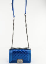 Load image into Gallery viewer, Chanel Quilted Patent Small Boy Flap Blue