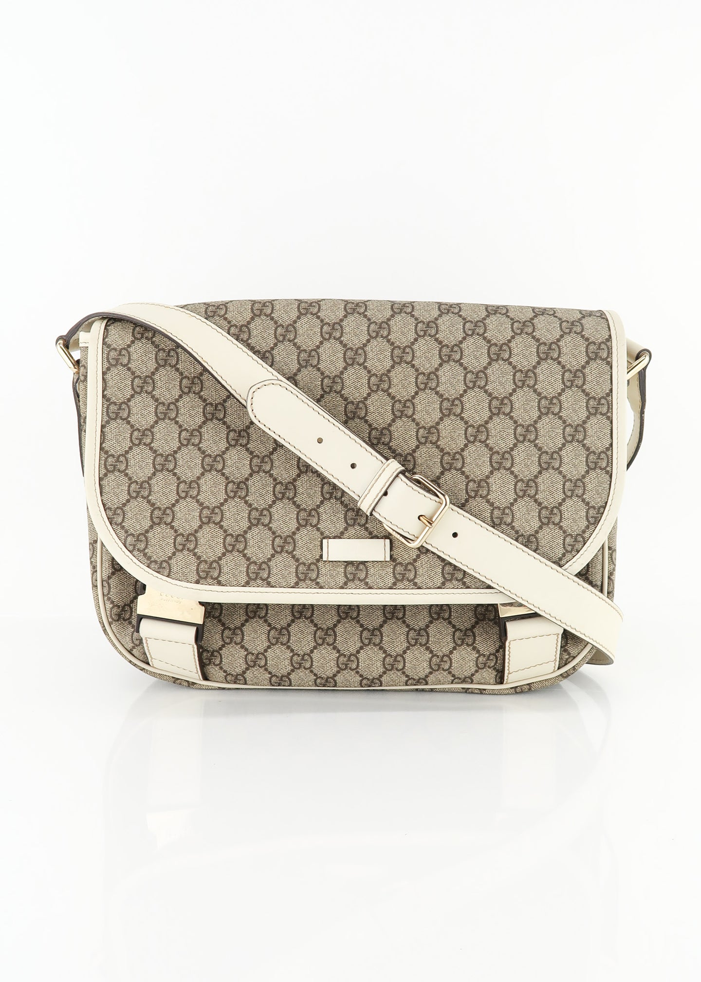 Gucci Large Supreme Canvas Messenger White