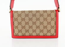 Load image into Gallery viewer, Gucci Lady Web Canvas Wallet on Chain Red