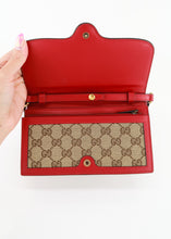 Load image into Gallery viewer, Gucci Lady Web Canvas Wallet on Chain Red