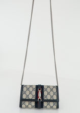 Load image into Gallery viewer, Gucci Jackie Supreme Canvas Wallet on Chain Navy