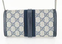 Load image into Gallery viewer, Gucci Jackie Supreme Canvas Wallet on Chain Navy