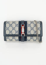 Load image into Gallery viewer, Gucci Jackie Supreme Canvas Wallet on Chain Navy