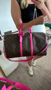 Louis Vuitton Colormania Monogram Keepall 50 Bandouliere Pink