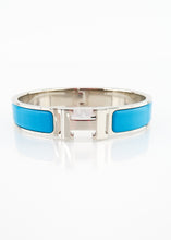 Load image into Gallery viewer, Hermes Clic Bracelet Silver Blue
