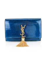 Load image into Gallery viewer, Saint Laurent Kate Wallet on a Chain Navy Glitter