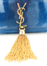Load image into Gallery viewer, Saint Laurent Kate Wallet on a Chain Navy Glitter