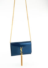 Load image into Gallery viewer, Saint Laurent Kate Wallet on a Chain Navy Glitter