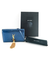 Load image into Gallery viewer, Saint Laurent Kate Wallet on a Chain Navy Glitter