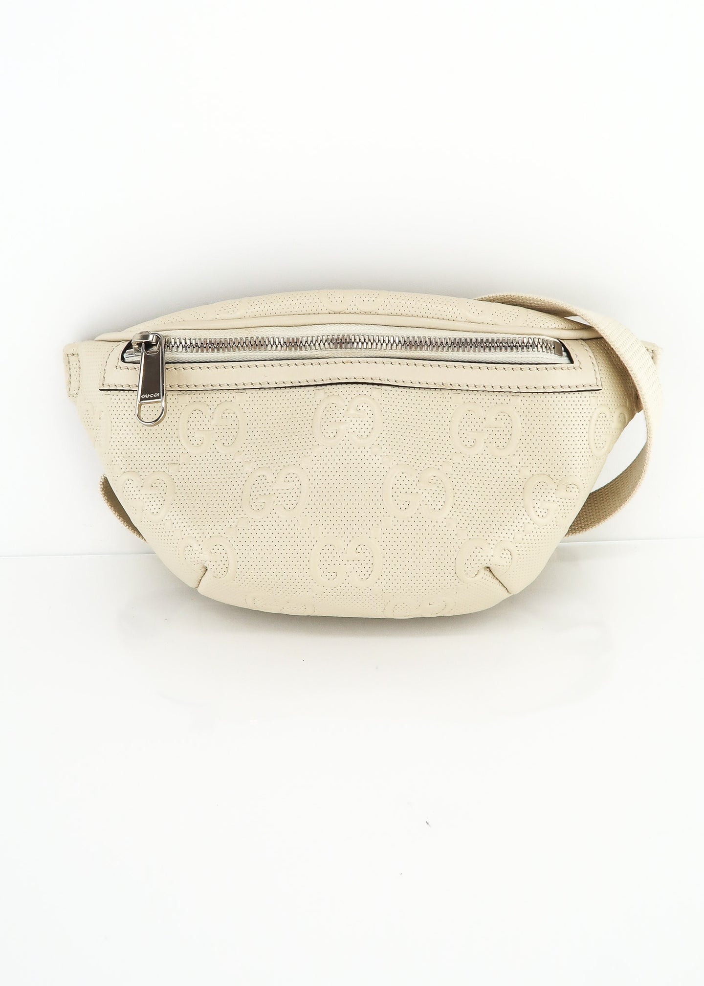 Gucci Embossed Bumbag White