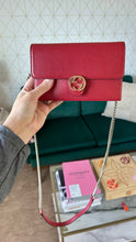 Load image into Gallery viewer, Gucci Calfskin Wallet on Chain Red