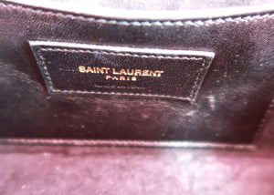 Saint Laurent Metallic Calfskin Kate Crossbody Pink