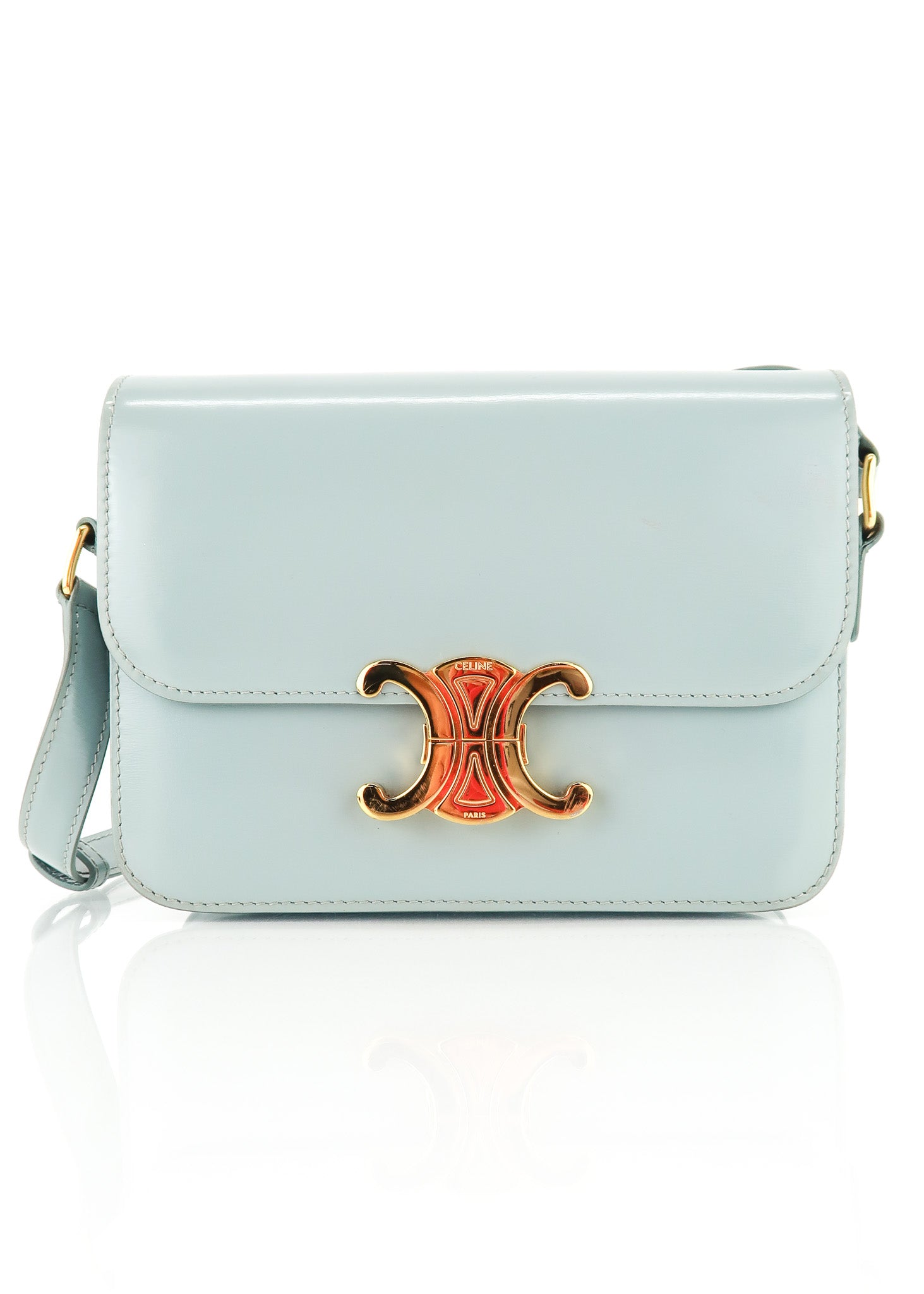 Celine Calfskin Teen Triomphe Ice Blue – DAC