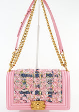 Load image into Gallery viewer, Chanel Iridescent Tweed Lambskin Medium Boy Flap Pink