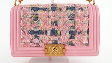 Load image into Gallery viewer, Chanel Iridescent Tweed Lambskin Medium Boy Flap Pink
