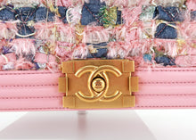 Load image into Gallery viewer, Chanel Iridescent Tweed Lambskin Medium Boy Flap Pink