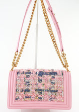 Load image into Gallery viewer, Chanel Iridescent Tweed Lambskin Medium Boy Flap Pink