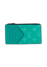 Load image into Gallery viewer, Louis Vuitton Taigarama Coin Card Turquoise