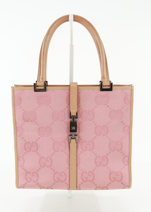 Gucci Jumbo Monogram Jackie Tote Pink