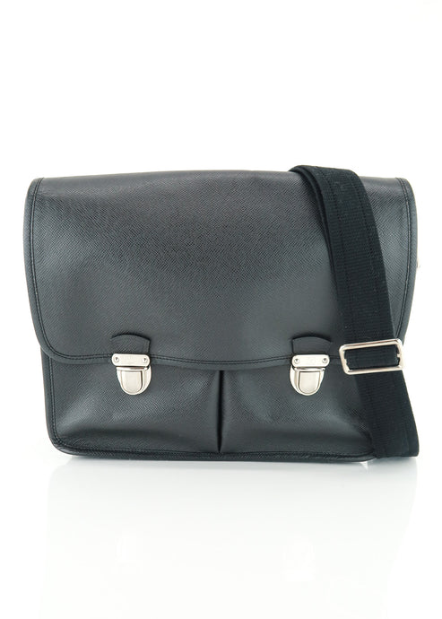 Louis Vuitton Taiga Briefcase Silver