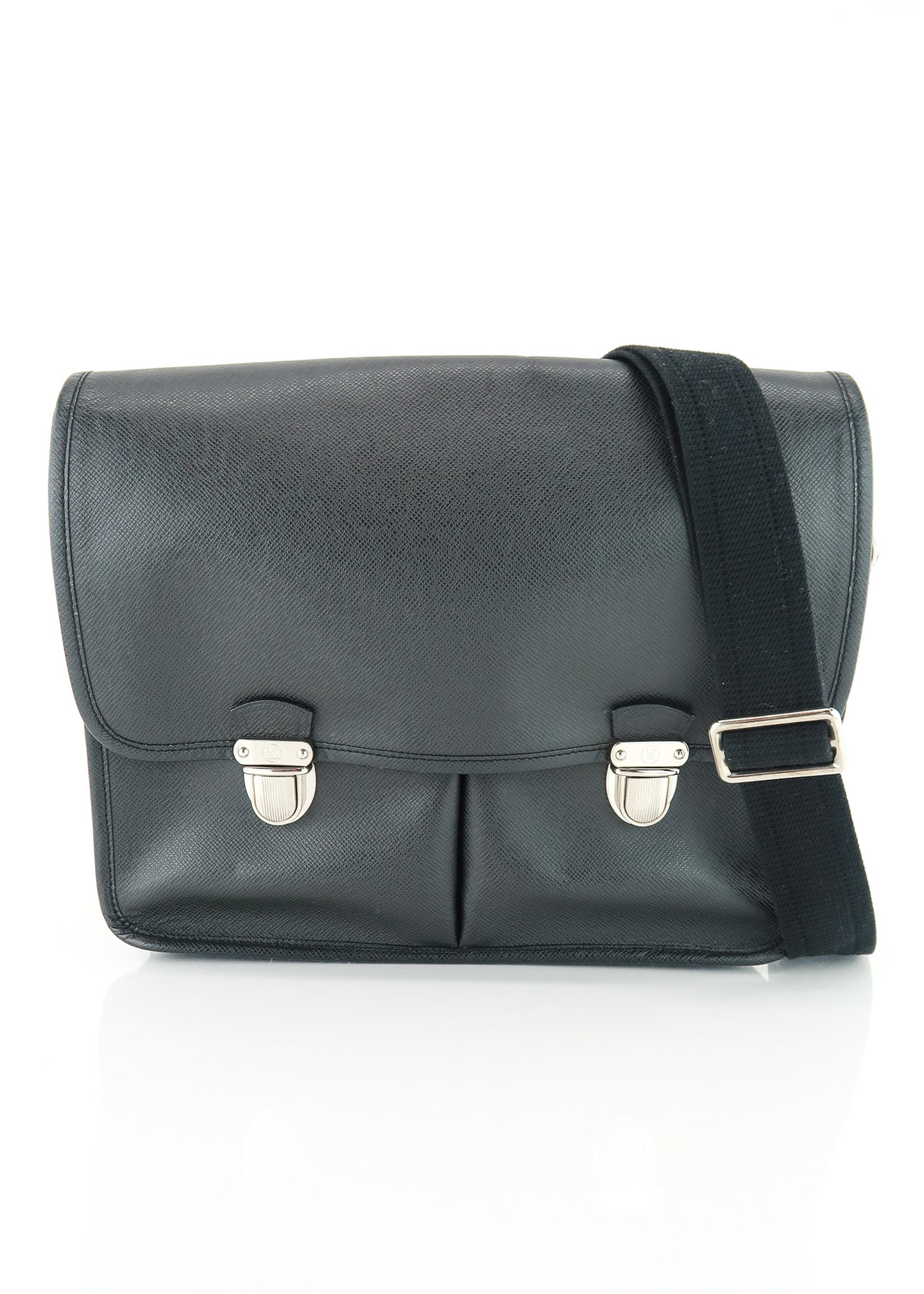 Louis Vuitton Taiga Briefcase Silver