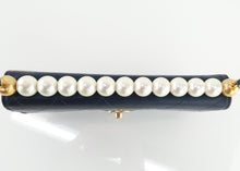 Load image into Gallery viewer, Chanel Lambskin Pearl Wallet on Chain Navy