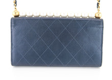 Load image into Gallery viewer, Chanel Lambskin Pearl Wallet on Chain Navy