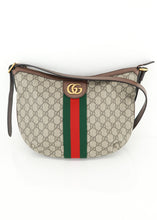 Load image into Gallery viewer, Gucci Supreme Canvas Half Moon Hobo Bag
