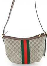 Load image into Gallery viewer, Gucci Supreme Canvas Half Moon Hobo Bag