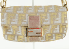 Load image into Gallery viewer, Fendi Metallic Zucca Baguette Gold Silver