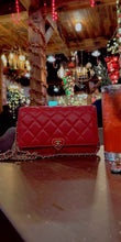 Load image into Gallery viewer, Chanel Lambskin Quilted Coco Love Wallet on Chain Red