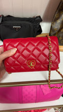 Load image into Gallery viewer, Chanel Lambskin Quilted Coco Love Wallet on Chain Red