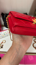 Load image into Gallery viewer, Chanel Lambskin Quilted Coco Love Wallet on Chain Red