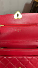 Load image into Gallery viewer, Chanel Lambskin Quilted Coco Love Wallet on Chain Red